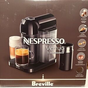 Breville Nespresso Vertuo & Aeroccino3 Coffee Maker - Black